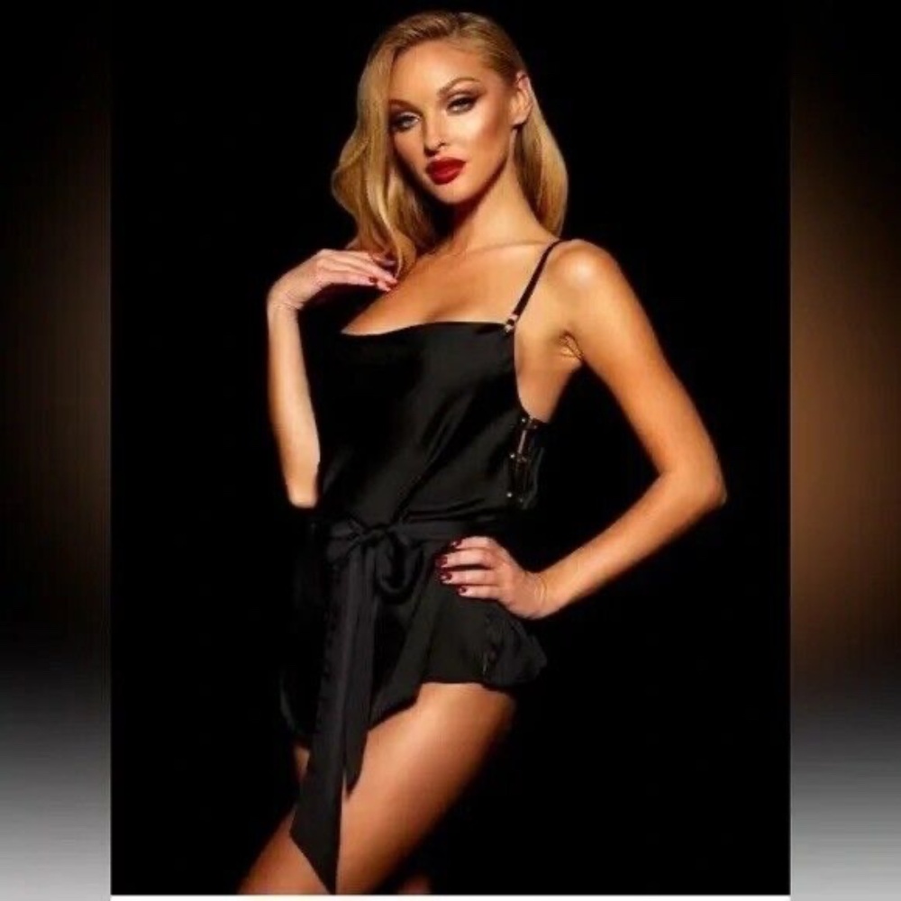 Honey Birdette Melissa Teddy / Romper - Small S - NWT NEW - Black